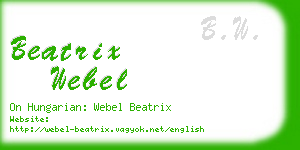 beatrix webel business card